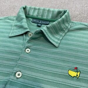 Masters Collection Polo Shirt Mens 2XL Green Stripe Augusta Golf Pima Cotton